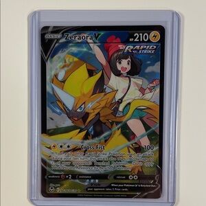 Pokemon Trading Card - Zeraora V - Yellow and Black